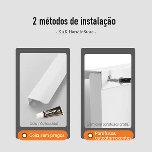 Kak Hidden Cabinet White kéo ngăn kéo có thể tùy chỉnh Tay cầm đồ nội thất dài bằng hợp kim tủ bếp hợp kim 7 Tay cầm cửa trắng bán hàng chính - №8