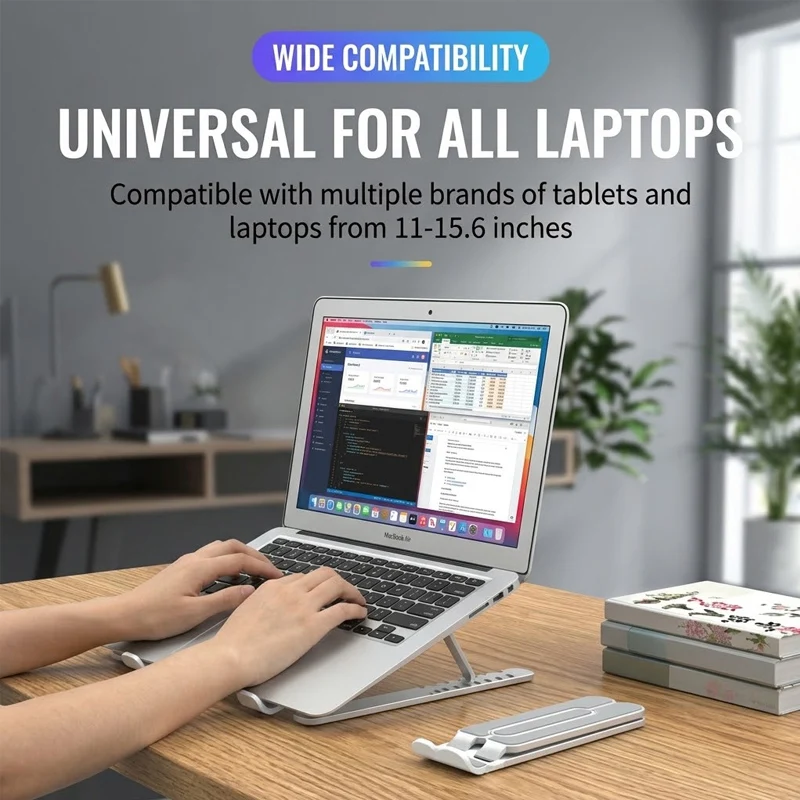 Universal Foldable Laptop Stand Adjustable Portable Notebook Bracket Ergonomic Heat Dissipation Anti Slip Holder