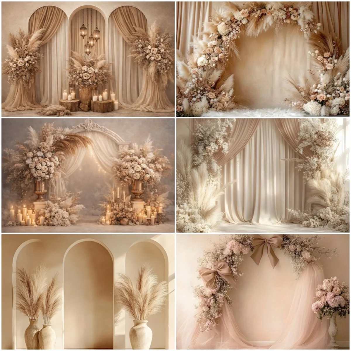 

Vintage Boho Floral Photography Background Adult Birthday Wedding Party Flower Baby Shower Portrait Decor Backdrop Photo Studio