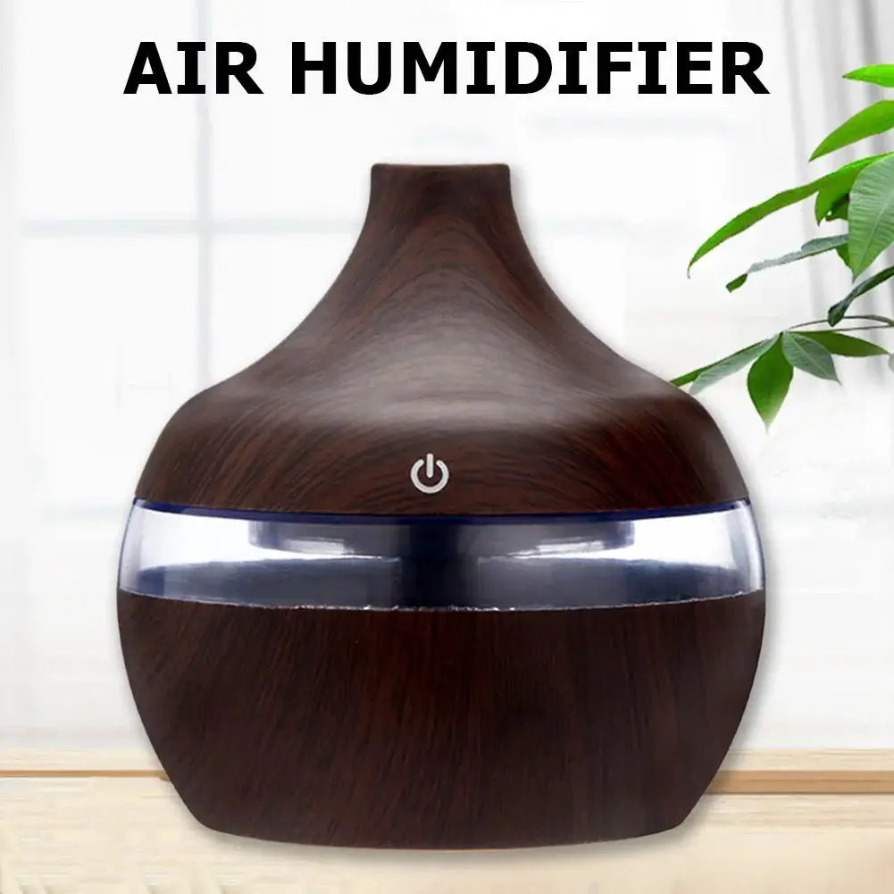 Humidificateur d'air USB à ultrasons avec contrôle tactile, 7 lumières LED, parfait pour le salon, la chambre à coucher, le spa, comprend 2 O essentiels