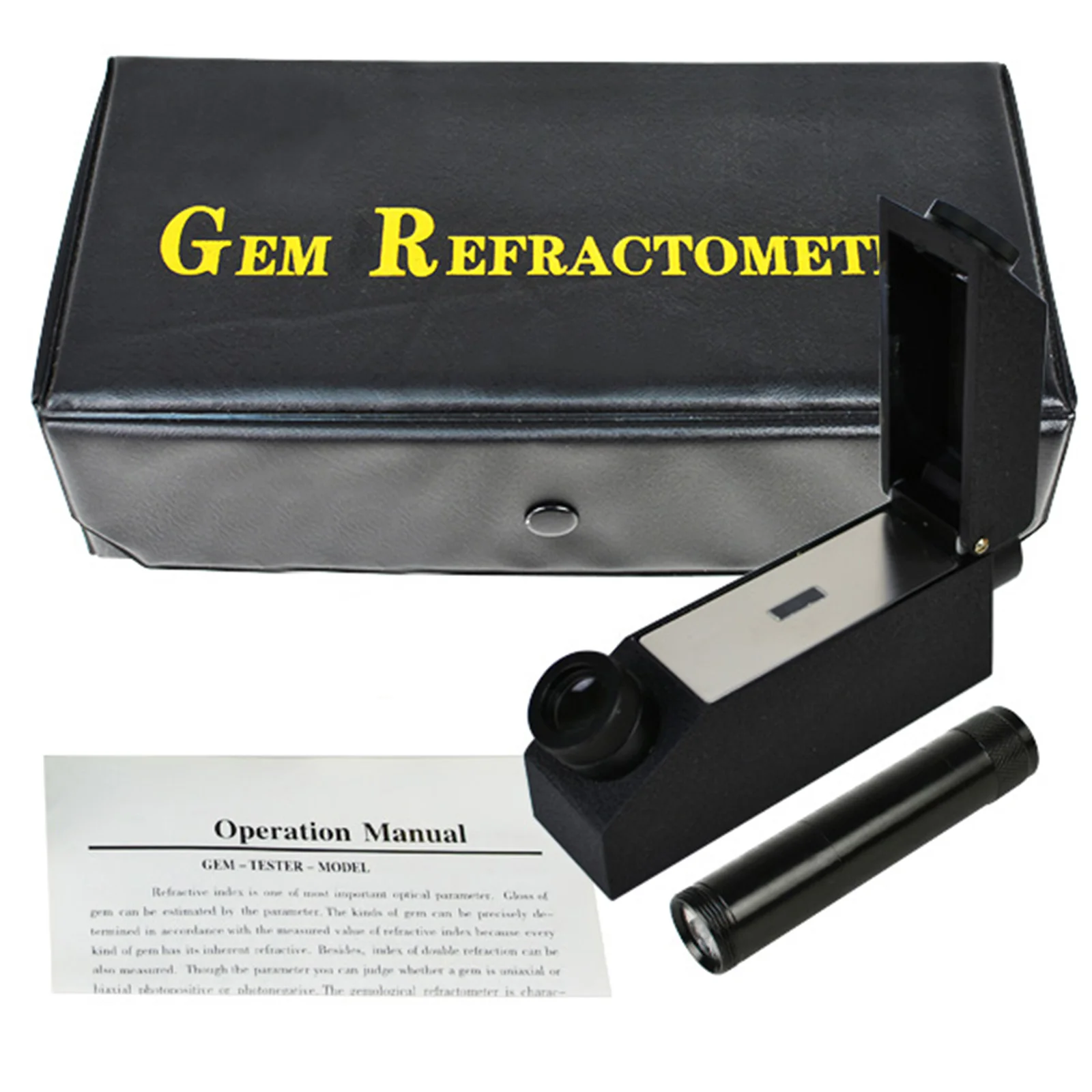 Gem Instrument 1.30 ~ 1.81Ri Gem Refractometer Diamond Detector External With Light Source Monochromatic Light Polarizing Filter