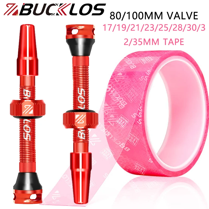 

BUCKLOS 80MM 100MM Bicycle Tubeless Valve MTB Road Bike Tubeless Valve Bike Tubeless Wheelset Tape Road Bicycle Wheels Rim Tape