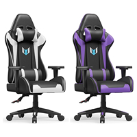 Bigzzia Gaming Chair Computer Chair Ergonomic-Gamer Chairs with Lumbar Cushion Headrest Height Adjustable Gaming Office Chair