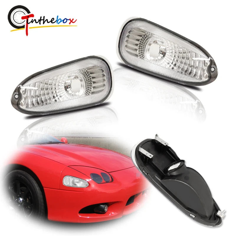 2pcs Car Front Bumper Turn Signal Light Housings For 1994-1998 Mitsubishi 3000GT Front Corner Parking Light, No Bulb / Socket