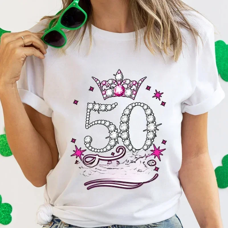 T-shirt drôle This Queen pour femme, manches courtes, col rond, streetwear décontracté, t-shirts d'été fabuleux, mode 50e anniversaire