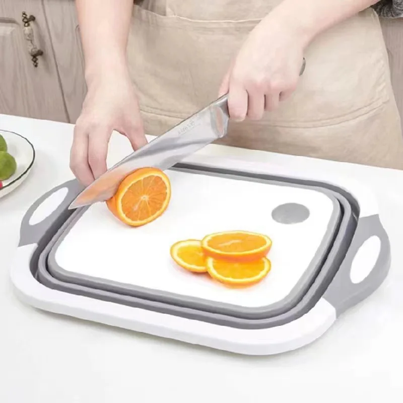 1PCS Multi functional folding cutting board, cutting board, sink, portable folding cutting board, vegetable washing basin