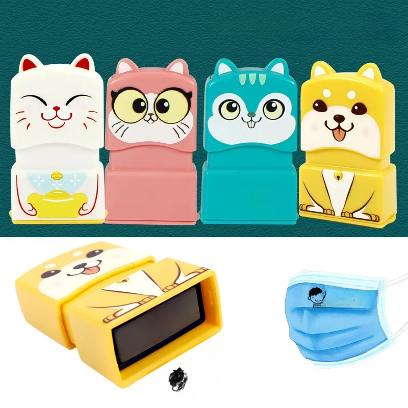 Tampon nominatif personnalisé pour vêtements d'enfant, étanche et inaltérable, avec motifs de dessins animés pour la maternelle