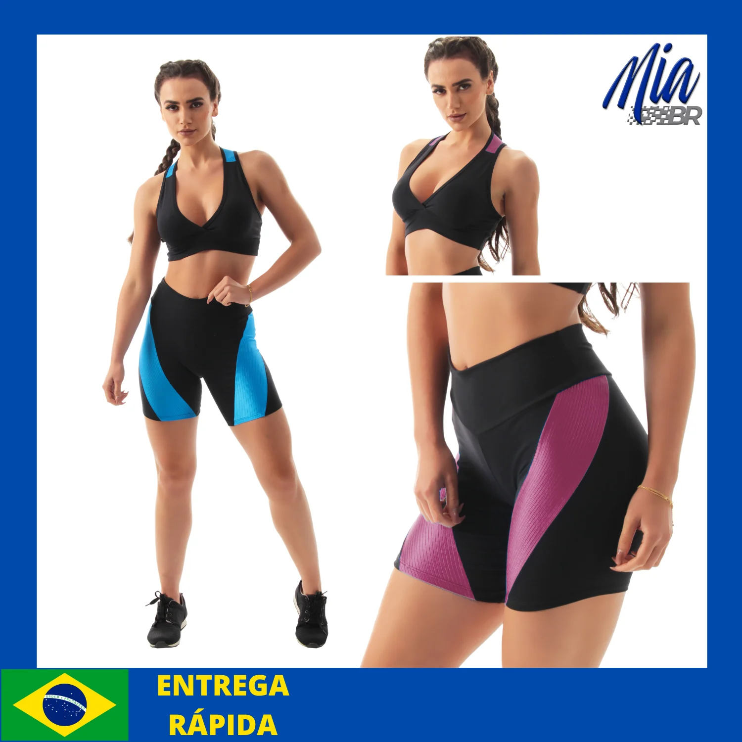 Fitness Set Bermuda And Top Without Bojo Polyamide Gym Luxury Two Pieces Together High Quality and Beauty