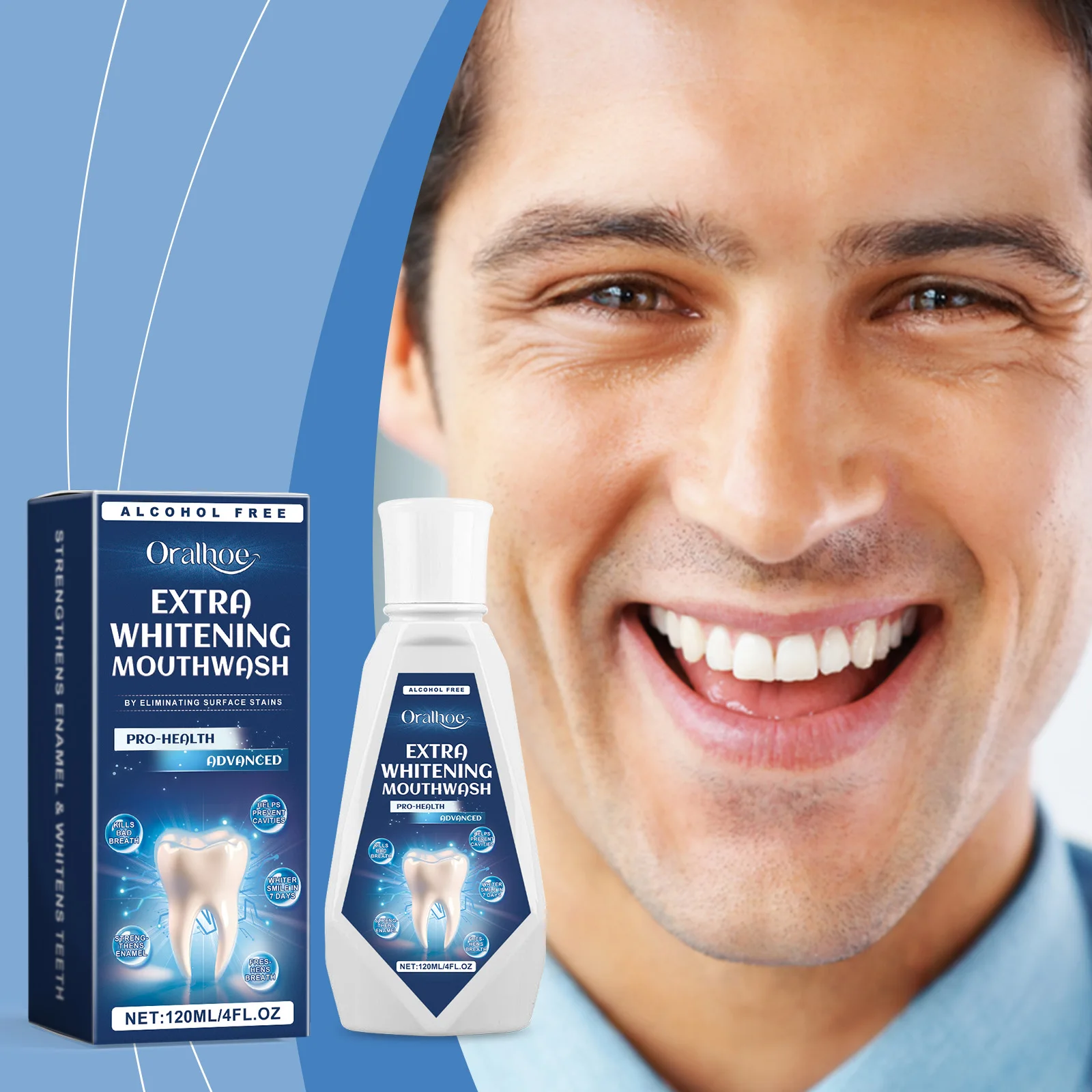 

Oralhoe Mint Dental Care Mouthwash Alcohol-free Improve Oral Health Strengthening Prevent Tooth Decay Remove Bad Breath Cleaner