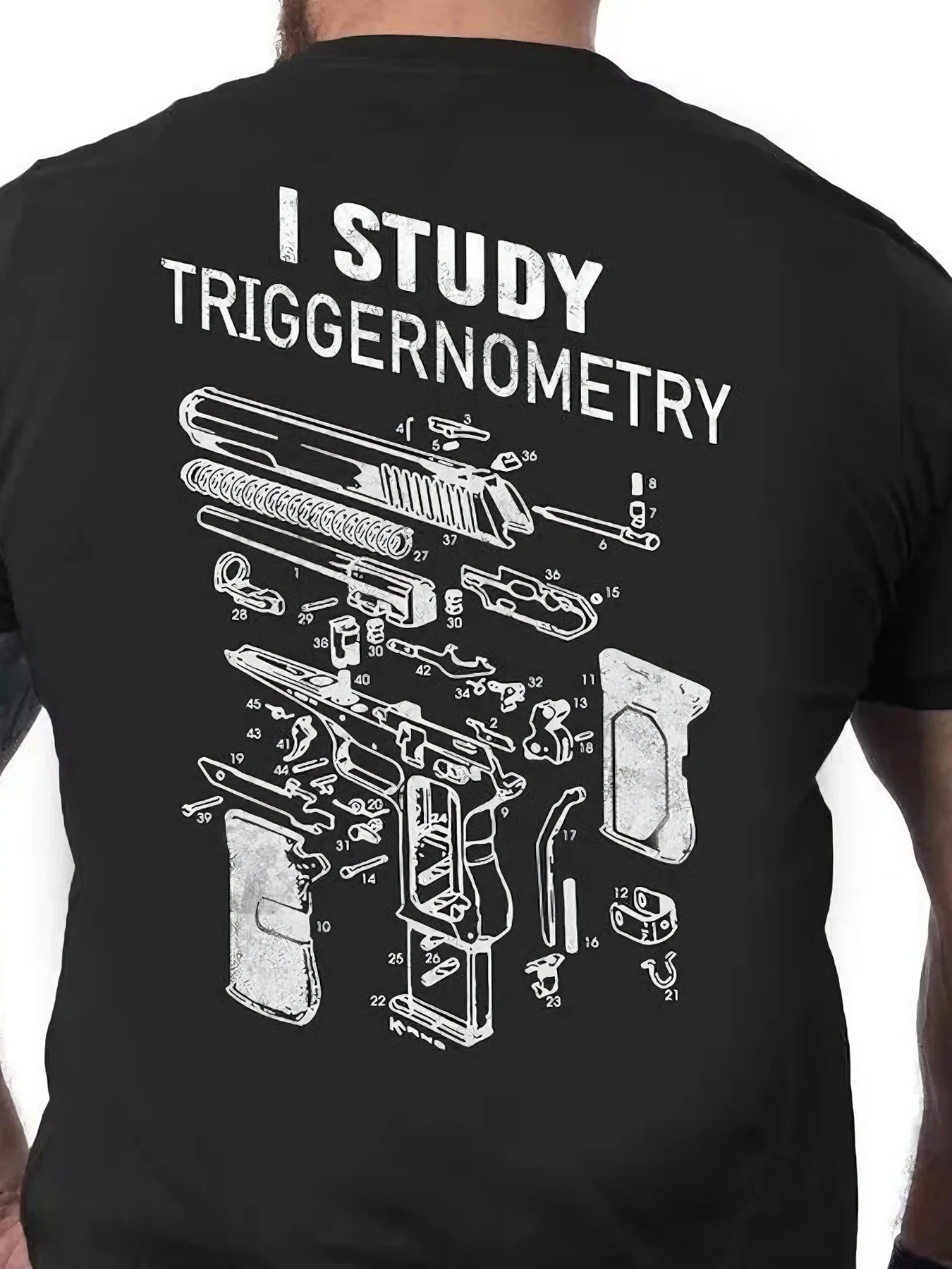 

I Study Triggernometry T-Shirt, Funny Gun Shirt for Men, 2nd Amendment Military Humor Gift, Tactical Firearm Tee, Mens T-shirt