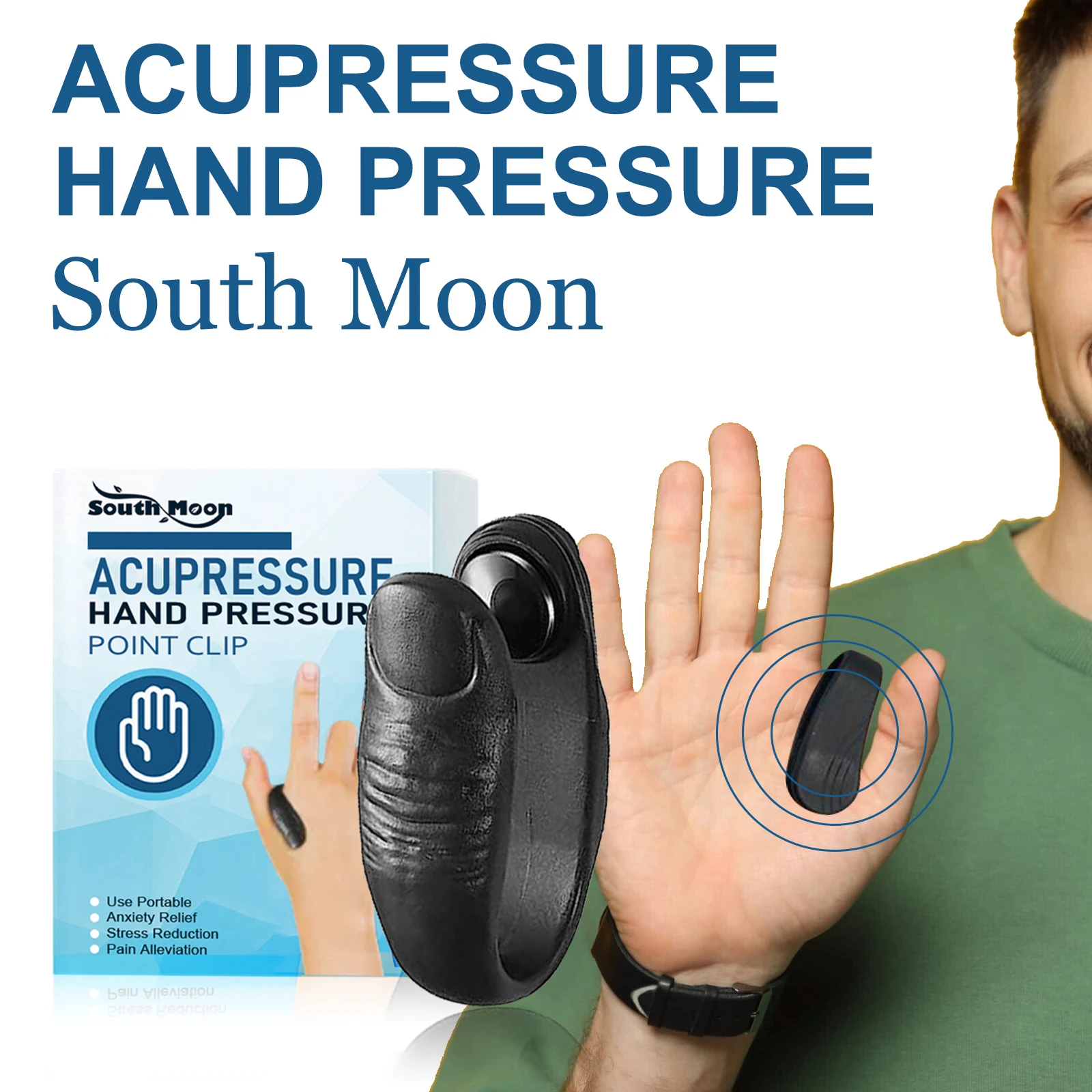 

South Moon Health Care Hand Point Clip Promote Body Health Weight Loss Relief Stress and Fatigue Massage Soothing Hand Clip