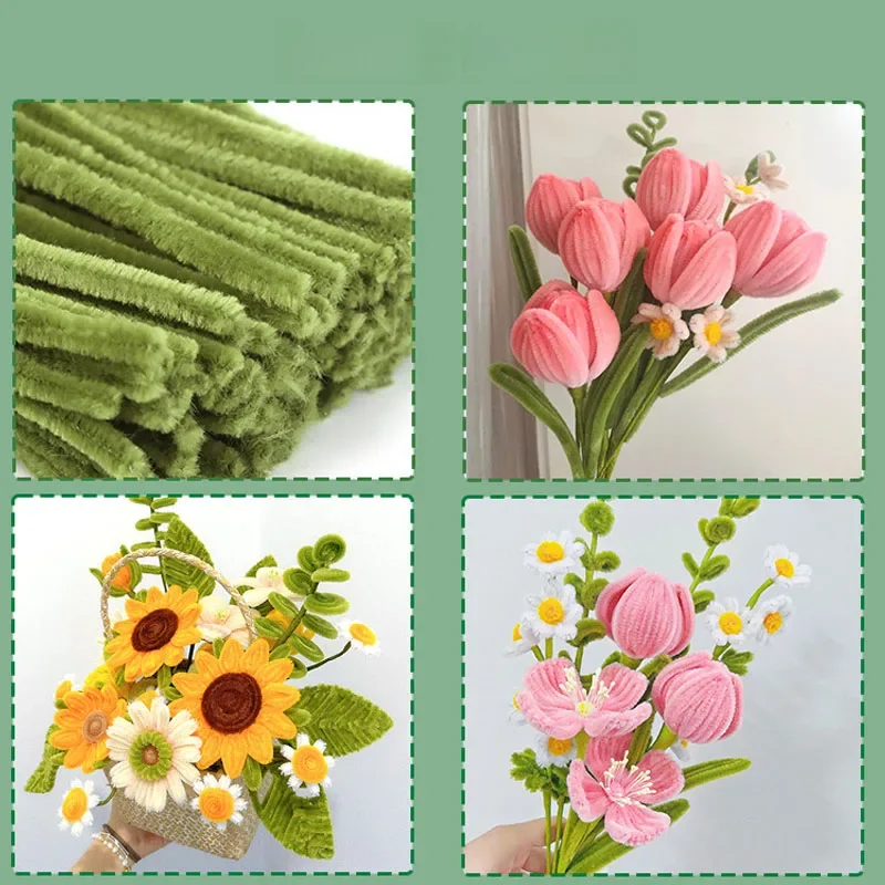 100 pièces 30cm chenille tiges bâton nettoyants enfants jouets éducatifs à la main coloré Chenille tiges tuyau pour bricolage artisanat fournitures