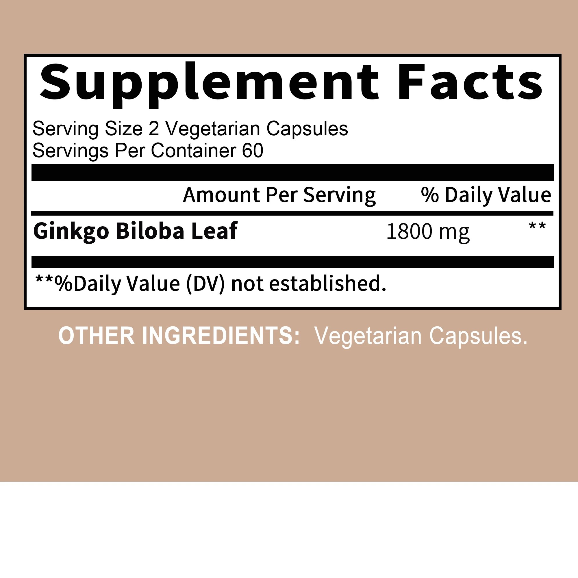 Ginkgo Biloba Leaf Extract - Promotes Brain Health, Enhances Memory and Cognition, and Improves Mental Alertness - 120 Capsules