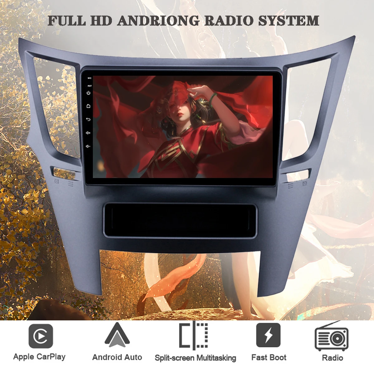 For Subaru Legacy Outback 2009-2014 Autoradio Music Video A/V With Built in GPS Stereo 4G WIFI Mirror SWC DAB CarPlay Android 14