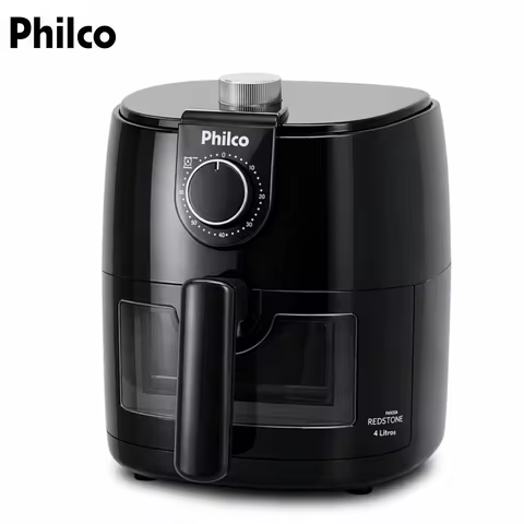 Air Fryer Philco 4L 1500W Sem Óleo Timer 60min Visor Transparente 127V Preta