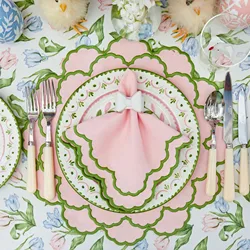 Pink & Green Placemat napkin Set