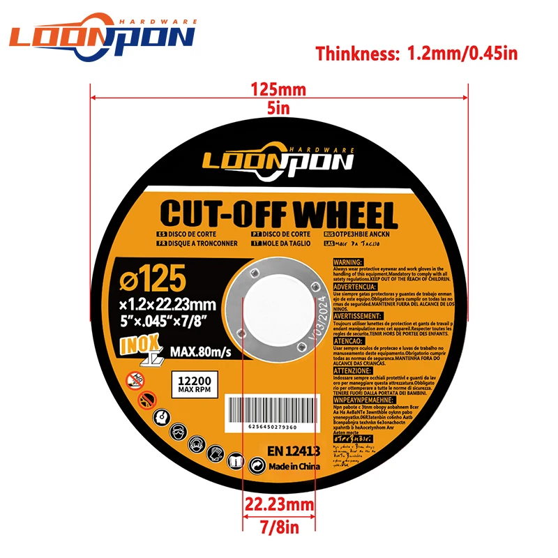 Imagem -04 - Disco de Roda de Corte de Resina Lâmina Cortante Ferramenta Rotativa para Rebarbadora Metal 75 mm 105 mm 115 mm 125 mm 180 mm 230 mm 335 mm