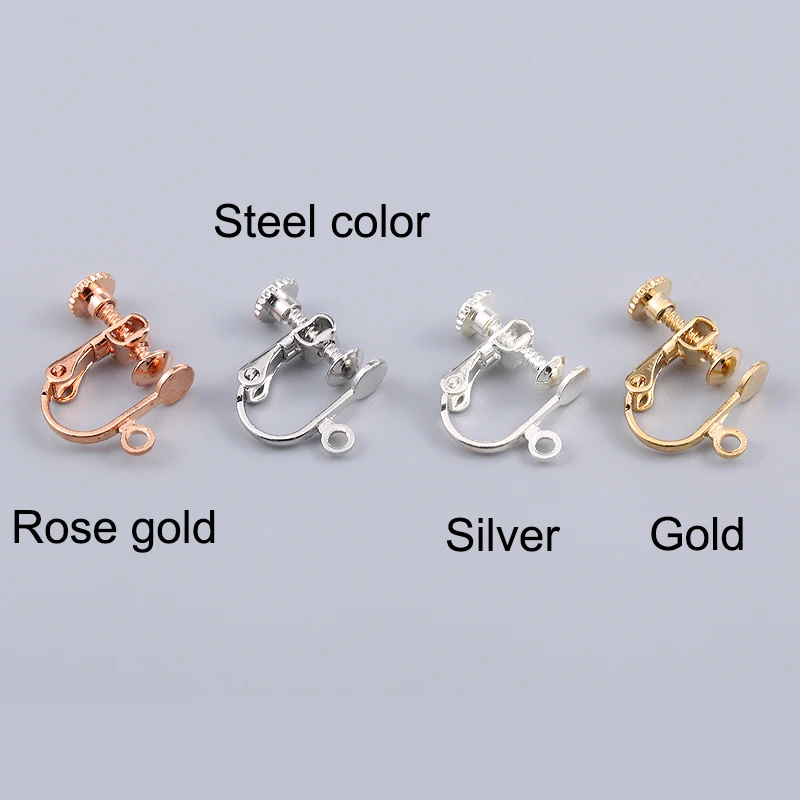 2/10 Pcs,UNNAIER Clip On Earrings For Women，Earring Findings For Diy Jewelry Making Accessories Materials，Copper