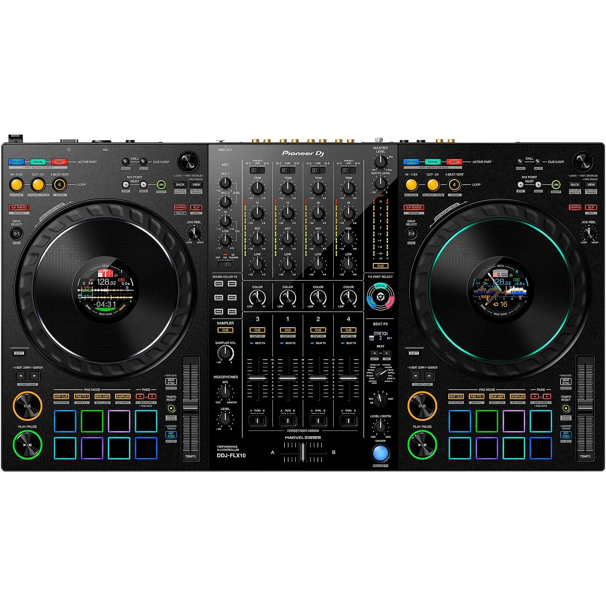 new Sales DJ DDJ-FLX10 4-Channel DJ Controller for rekordbox and Serato DJ Pro (Black