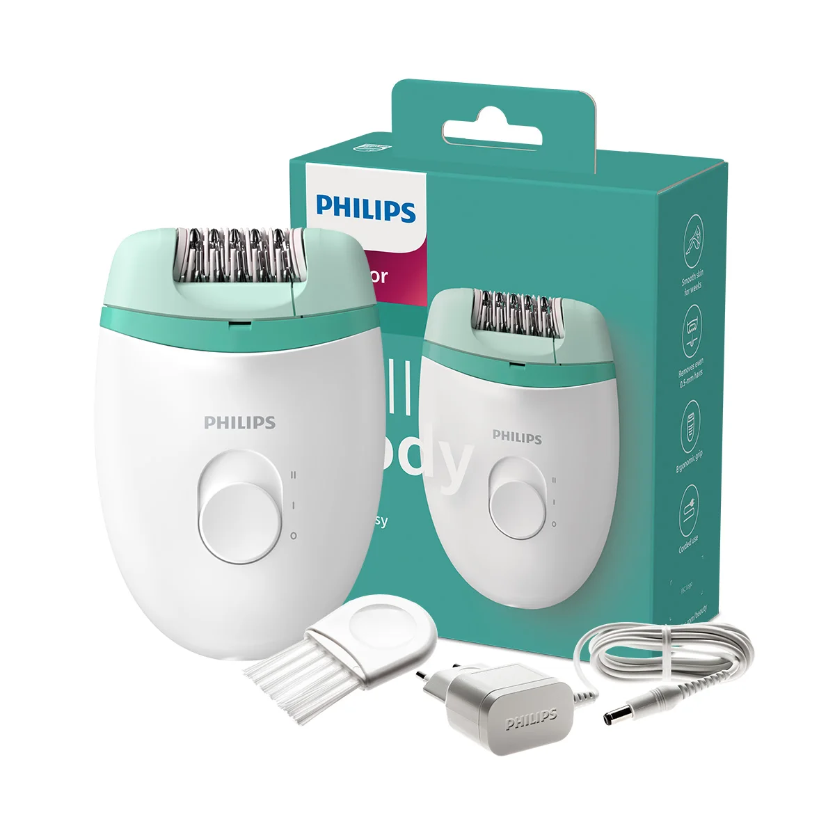 جهاز إزالة الشعر من Philips-Satinelle لإزالة الشعر ، جهاز إزالة الشعر ، الجير الأبيض الأخضر ، Bre224 ، 00