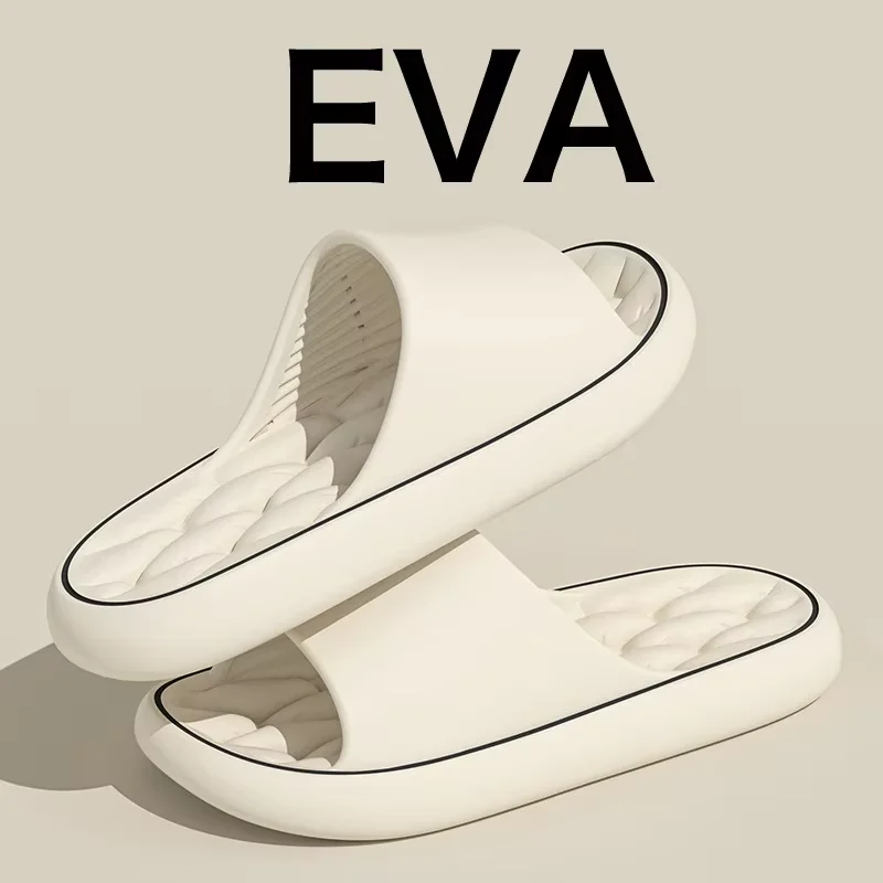 

Super Light Soft Slippers Fashionable Elastic EVA Slides Colorful Indoor Bathroom Flip Flops Simple Design Comfortable Shoes