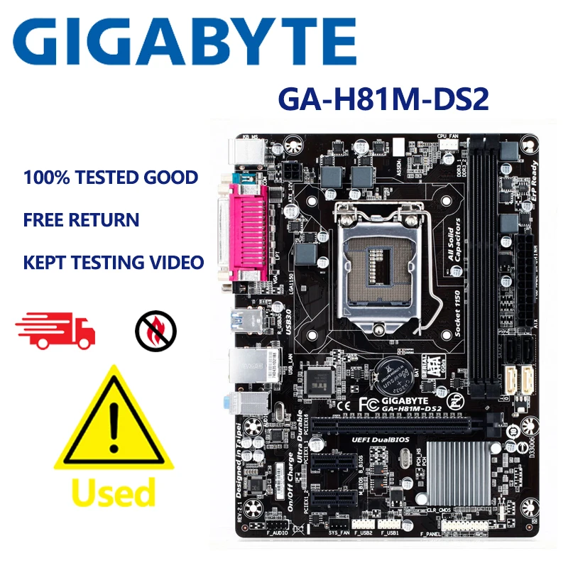 

Gigabyte GA-H81M-DS2 Motherboard For Intel H81 DDR3 USB3.0 16GB LGA 1150 H81M DS2 Desktop Mainboard Systemboard