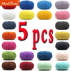 5pcs 50g 4ply Milk Cotton Knitting Wool Yarn Needlework Dyed Lanas For Crochet Craft Sweater Hat Dolls DIY Knitting Tools
