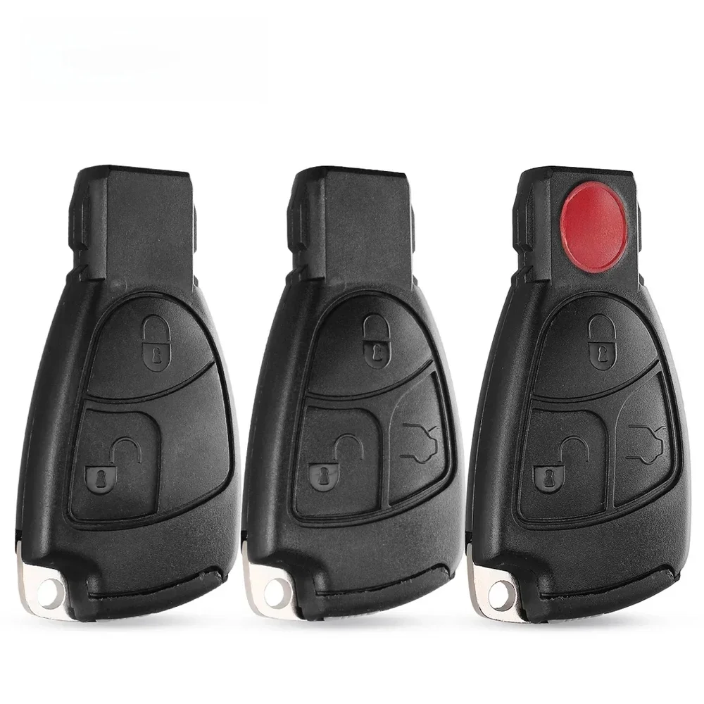 KEYYOU – coque de clé de voiture intelligente, 1 pièce, pour Mercedes Benz MB C E ML S SL SLK CLK AMG 2/3/4 boutons + lame de serrage de batterie