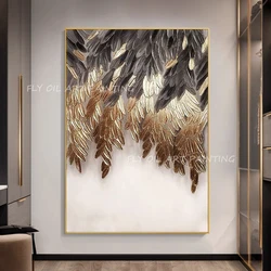 100% Hand Painted gold foil luxury picture landscape scenery Oil Painting on Canvas Art Classic Cuadros Decor Posters gift
