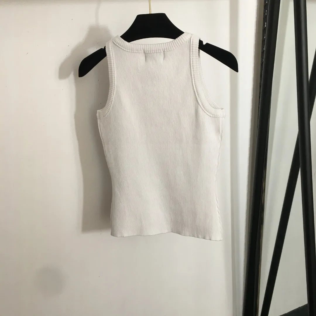 

2025 New winter autumn Sweater sleeveless o-neck cotton Embroidered patchwork fitted knitted vest