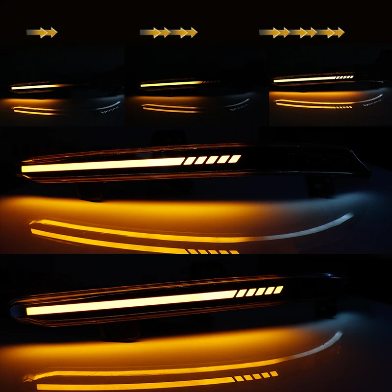 LED Rear Bumper Reflector Tail Light For Honda Accord 2018 2019 2020 2021 2022 23 Brake Driving Lamp W/ Yellow Dynamic Turn
