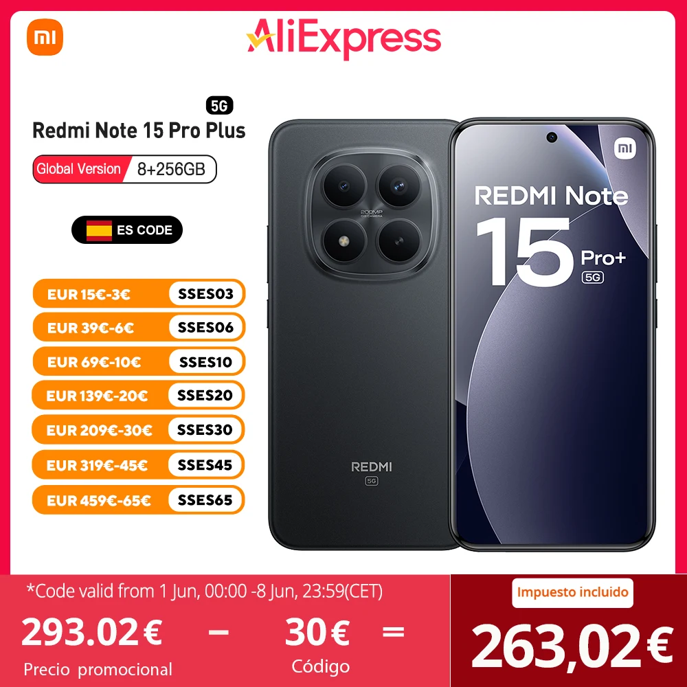 Xiaomi Redmi Note 15 Pro Plus 5G Global Version 256GB/512GB Snapdragon 7s Gen 4, AMOLED Display 6.83" 1.5K, 120Hz, 200MP Camera, IP68, NFC, No Charger