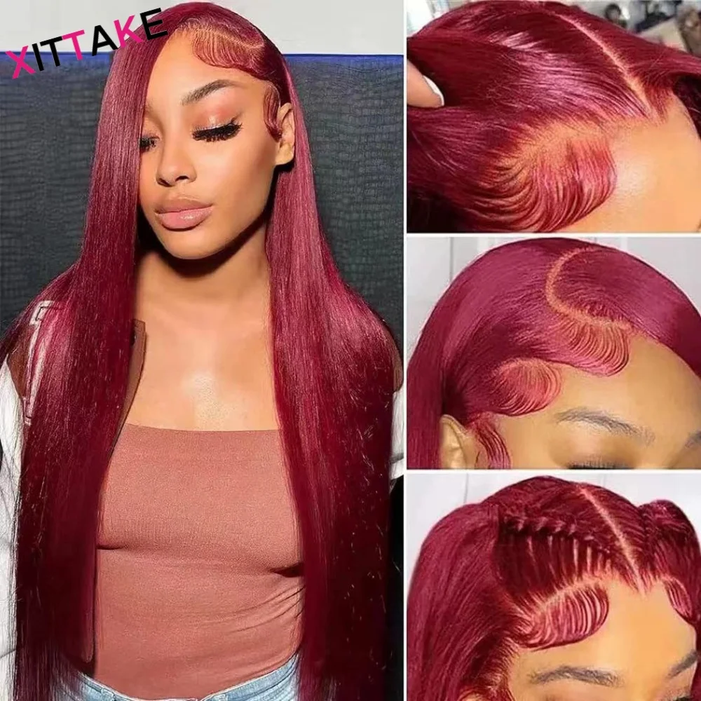 99j Straight Lace Frontal Wigs Human Hair 13X4 Transparent Lace Frontal Human Hair Wigs For Woman 20Inch 250% Remy Glueless Wigs