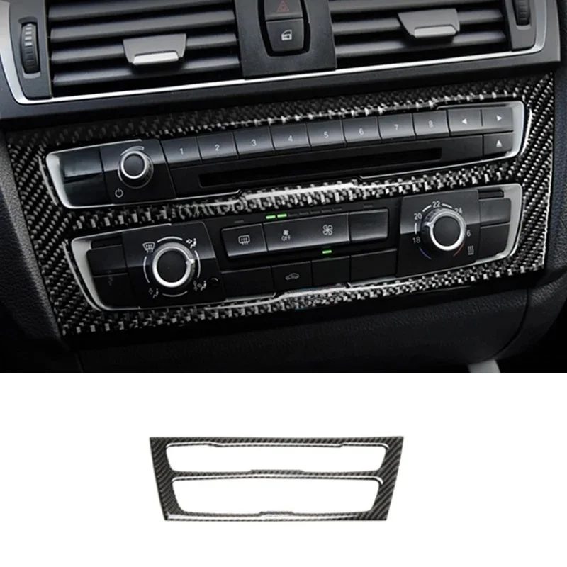 Nakładka z włókna węglowego na panel sterowania CD, ramka wylotu klimatyzacji, dekoracyjna naklejka do BMW serii 1 2 F20 F21 F22 F23 — 2