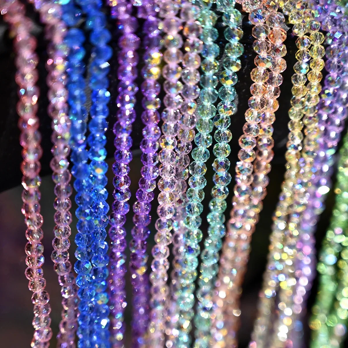 110 Stuks 4MM Kunstmatige Kristallen Glazen Kralen Platte Ronde Helder Facet Losse Spacer Bead voor Sieraden Maken DIY Armband ketting - afbeelding 2