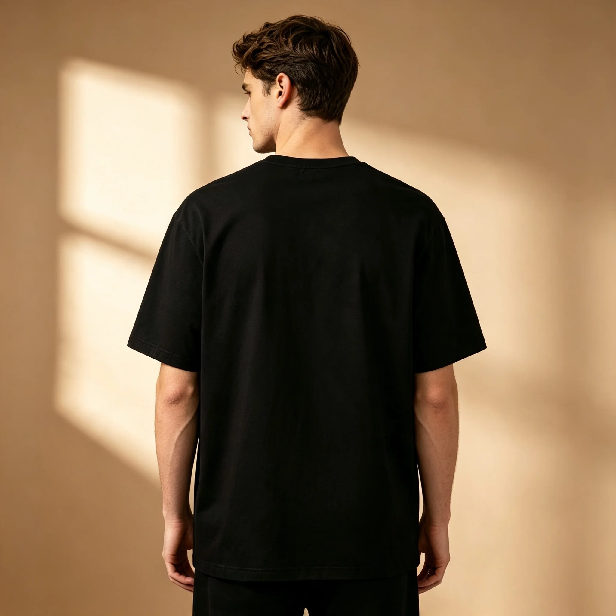 Men Red White Five-pointed Star Stripes Print T-shirt Crew Neck Vintage Street Casual Black Short Sleeve Tee