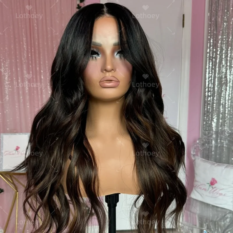 باروكات شعر بشري ريمي 100%، شعر بشري مموج طبيعي، بني رمادي، تسليط الضوء على شعر بشري بدون صمغ للنساء