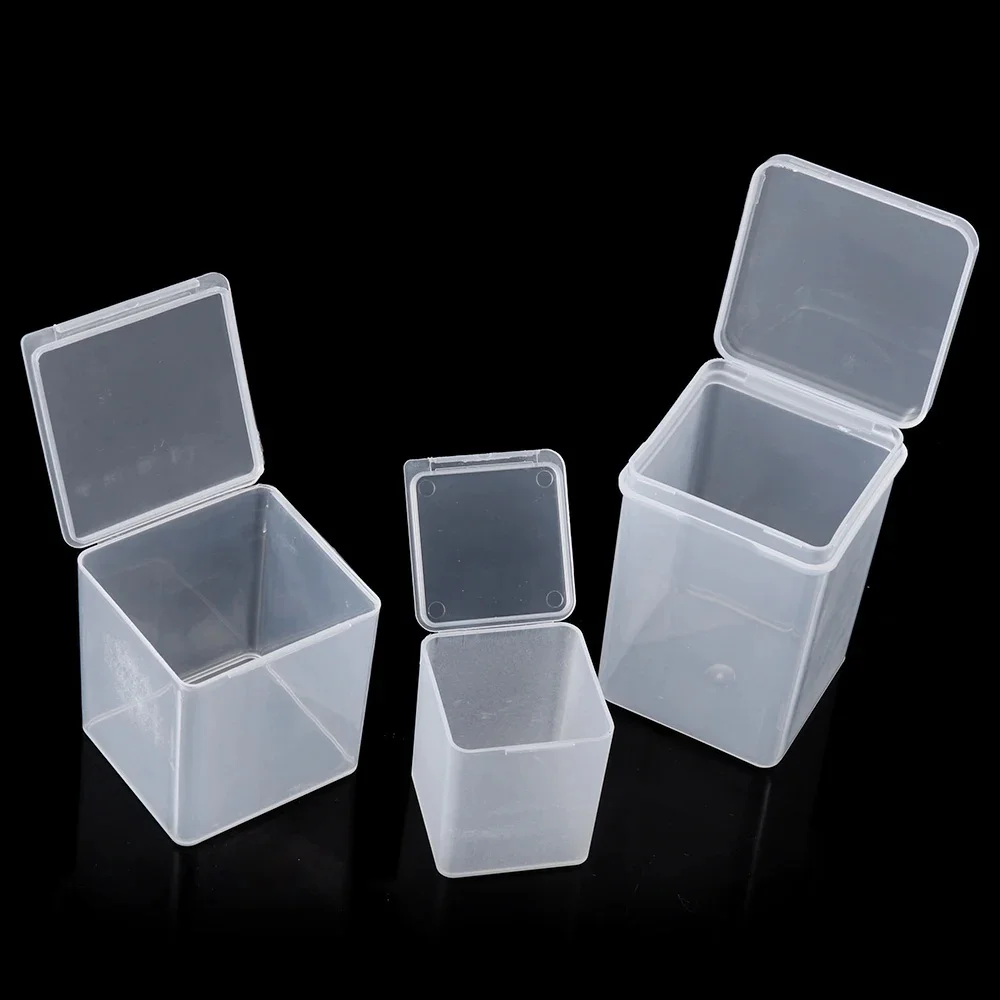 1Pc Małe plastikowe pojemniki na koraliki Przezroczyste pudełko do przechowywania z pokrywką na zawiasach na przedmioty Rzemiosło Biżuteria Opakowanie Przezroczyste etui — zdjęcie 2