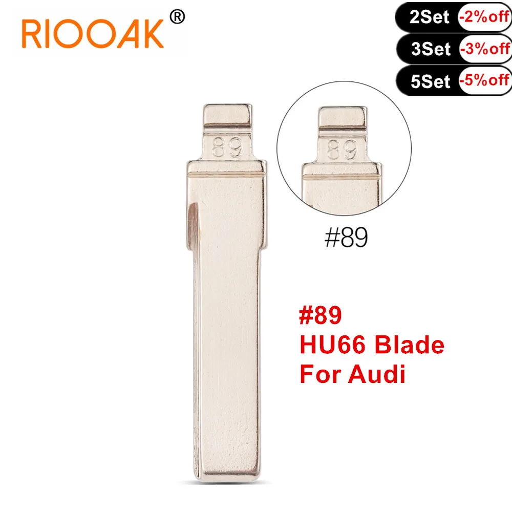 

10pcs Original Blade Remote Uncut #89 HU66 Car Key Blade For Audi A6L Replacement Flip Folding Remote Key Blade Car Blank