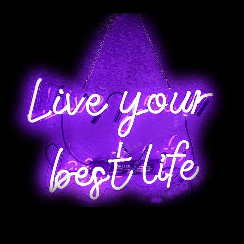 

Neon Sign Live Your Best Life Sign Neon Light Sign Home Decor Arcade Store Icon Light Handcraft Lamp Wall Decor Aesthetic Room