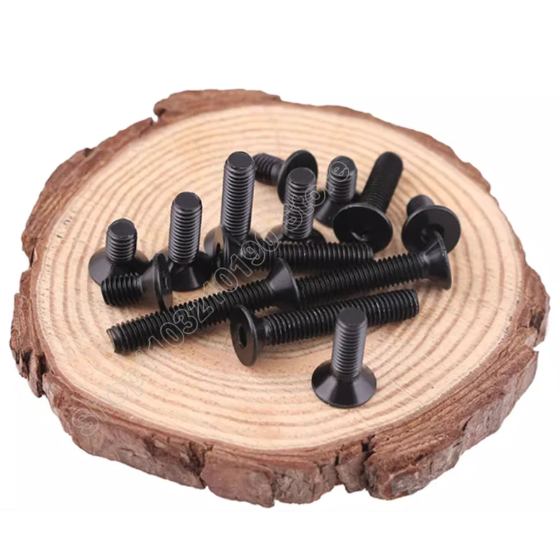 

10-100Pcs Black 304 Stainless Steel M3 M4 M5 Hexagon Hex Socket Flat Countersunk Head Screw Recessed Allen Bolts Screws DIN7991