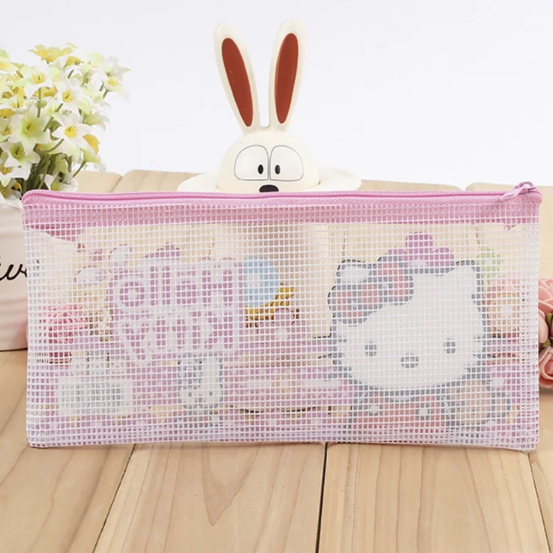 PVC hello kitty Wide-Opening Pencil Pen CaseLightweight & Spacious Pencil Pouch Zipper Stationery Bag Aesthetic Supply