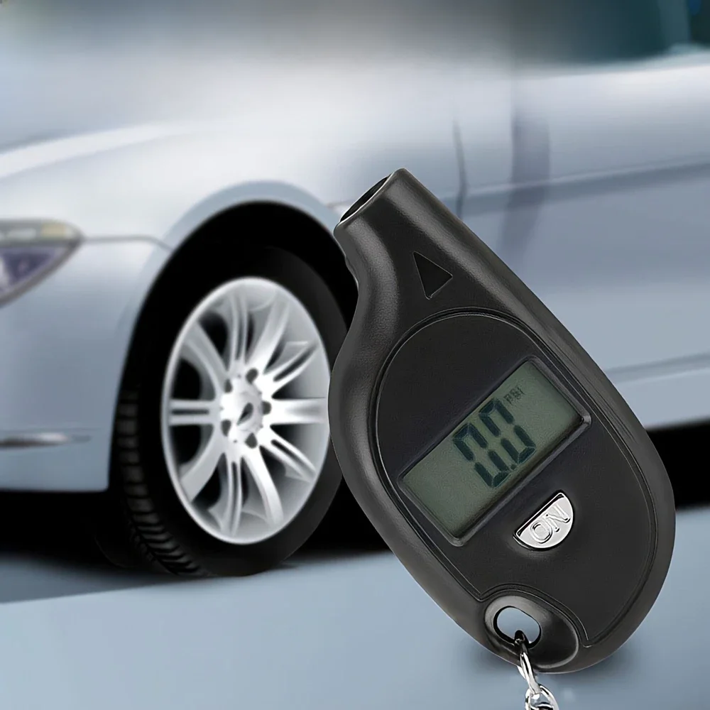 Jauge de pneu Portable de Style Mini porte-clés, affichage numérique Lcd, testeur de pression d'air de voiture, sécurité automobile et moto