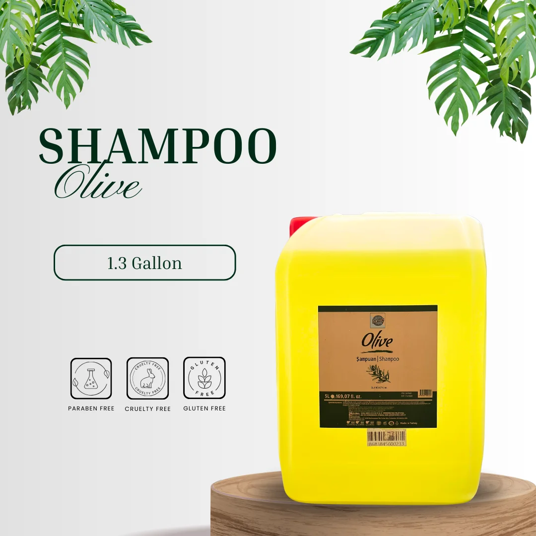 Roomsium Olive Shampoo - 1.3 Gallon (5L) | Paraben-Free, Cruelty-Free, Made in Turkey