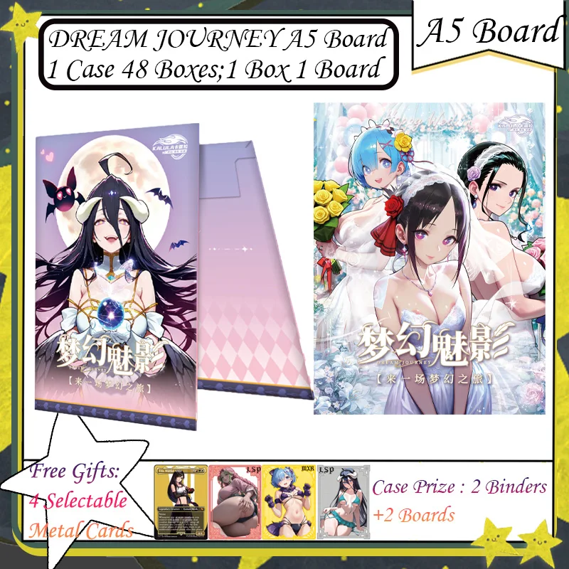 

DREAM JOURNEY A5 New Goddess Story Card Anime Goddess Albedo Nezuko Rem Nami Bikini Waifu Booster Box Habbies Gifts