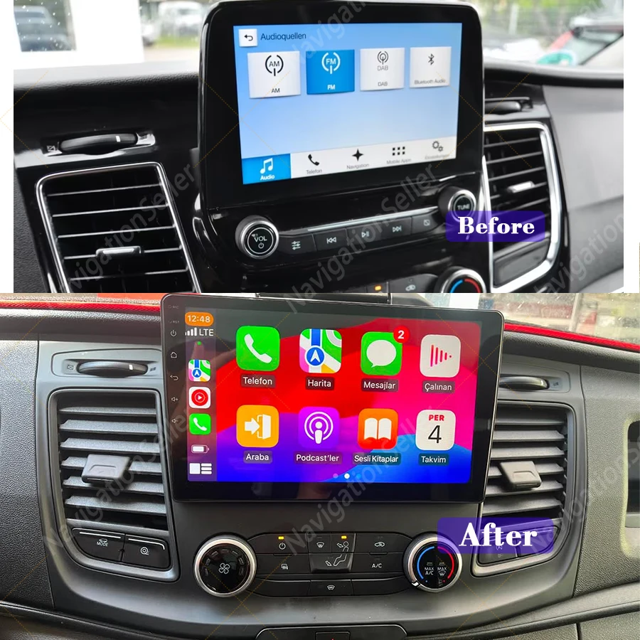 

For Ford Transit Custom 2018 2019 2020 - 2023 Multimedia Autoradio Stereo Head Unit Navigation Carplay Android Auto Gps Youtube