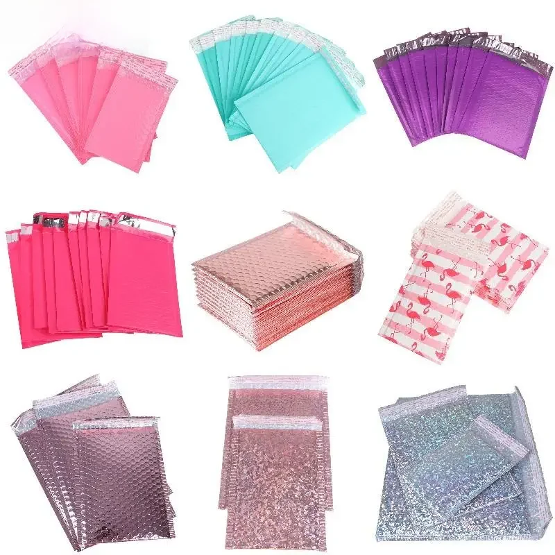 Enveloppes à Bulles Rembourrées en Papier, Sac Cadeau d'Expédition, Lot de 10 Pièces