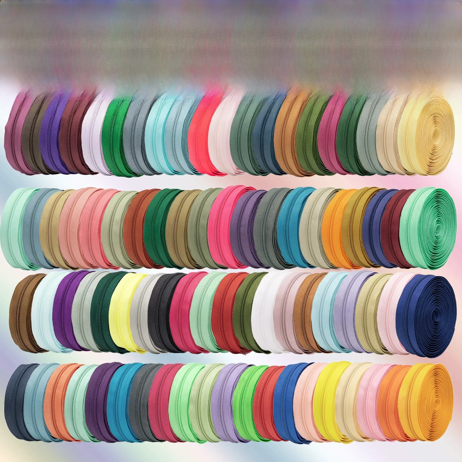 1 set = 4,5 meter rits + 10 ritskoppen, veel kleuren om uit te kiezen, thuis naaien DIY vervangende rits - afbeelding 2