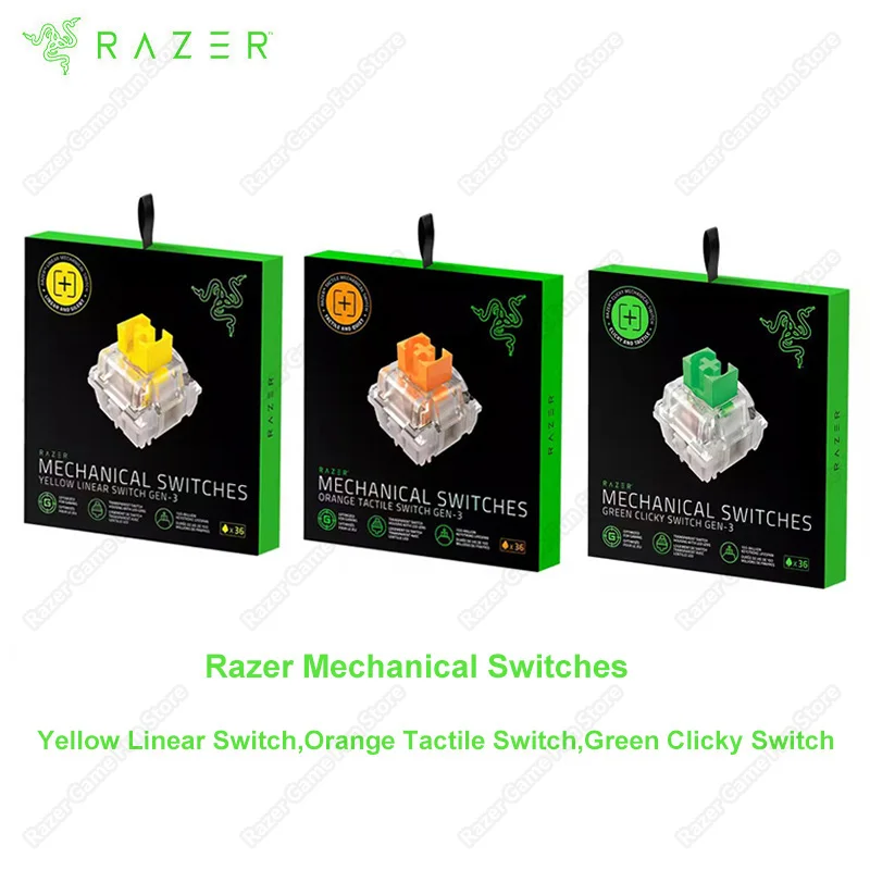 Razer Mechanical Switches Gen-3 Quantity Per Pack: 36 Switches, For BlackWidow V4 75% Mechanical Gaming Keyboard