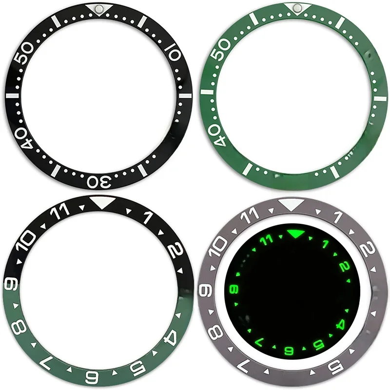 38mm Płaska, świecąca ceramiczna wkładka do zegarka Pasuje do SKX007 SKX009 SRPD Obudowy zegarków NH35 NH36 Części pierścienia zegarka z mechanizmem — zdjęcie 2